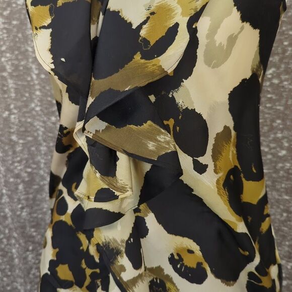 CAbi ‎ Animal Print Ruffle Spaghetti Strap Tank Top Black/Brown #174 Women's XS - Picture 2 of 10